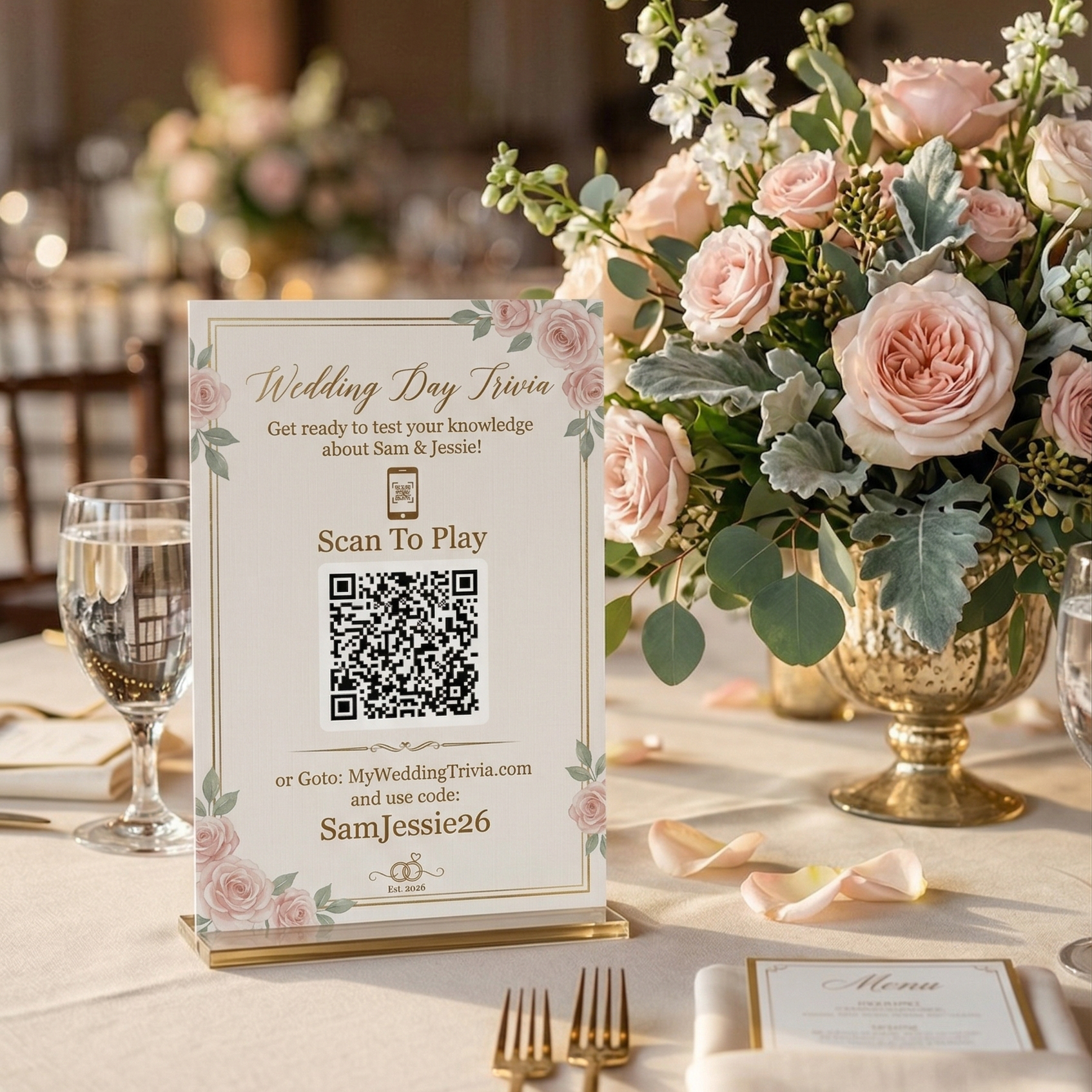 QR code table card ready for guests to scan